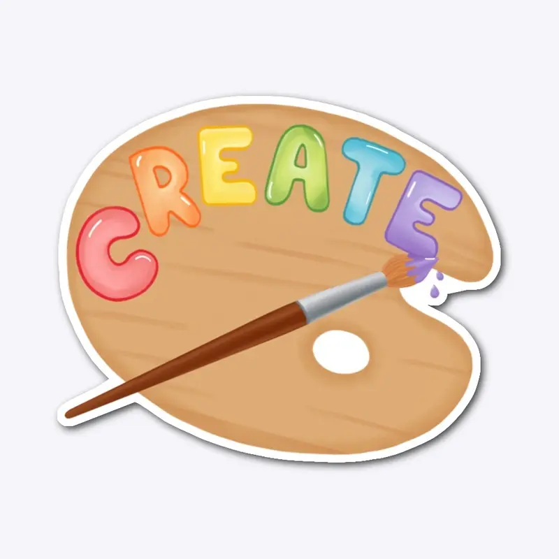 "Create" paint palette sticker